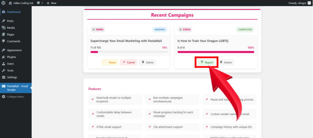 PastaMail Screenshot